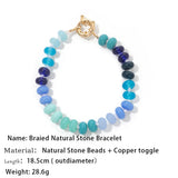 Colorful Natural Stone Bracelet Toggle Clousure Bangle