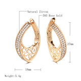 Vintage Natural Zircon Drop Earrings 585 Wedding Jewelry