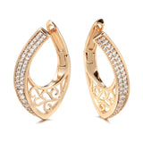Vintage Natural Zircon Drop Earrings 585 Wedding Jewelry