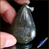 Labradorite Drop Beads Pendant Natural Stone Slide Jewelry Women FS932