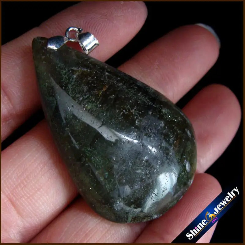 Labradorite Drop Beads Pendant Natural Stone Slide Jewelry Women FS932
