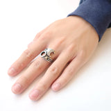 Adjustable Hip-hop Wrench Ring Antique Silver Plated Tool Jewelry