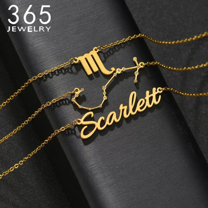 Personalized Stainless Steel Constellation Pendant Necklace