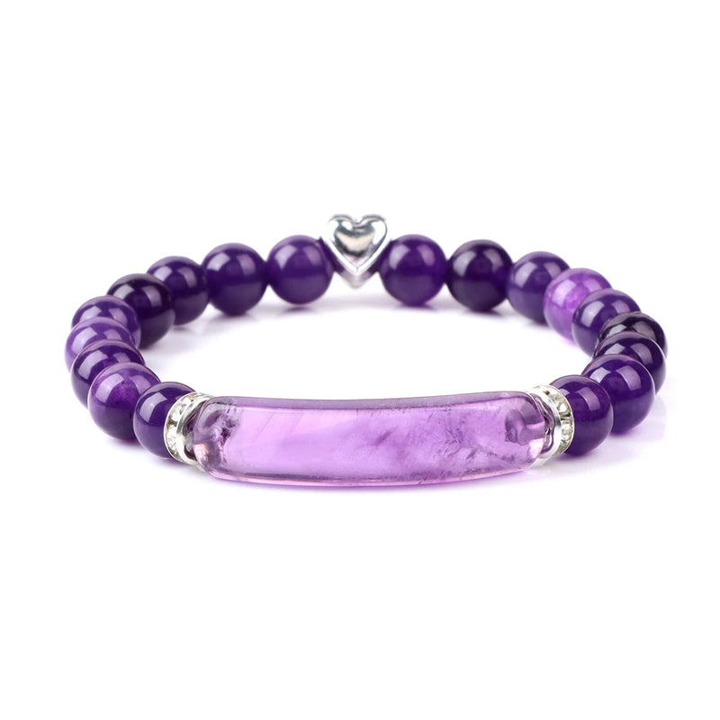 Rectangle Shape Charm Bracelets Natural Stone Beads Strand Bracelets