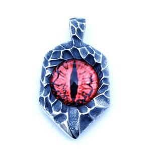 Red Eye Stone Inlaid Pendant Necklace Men's