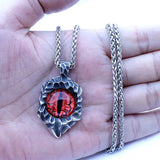 Red Eye Stone Inlaid Pendant Necklace Men's