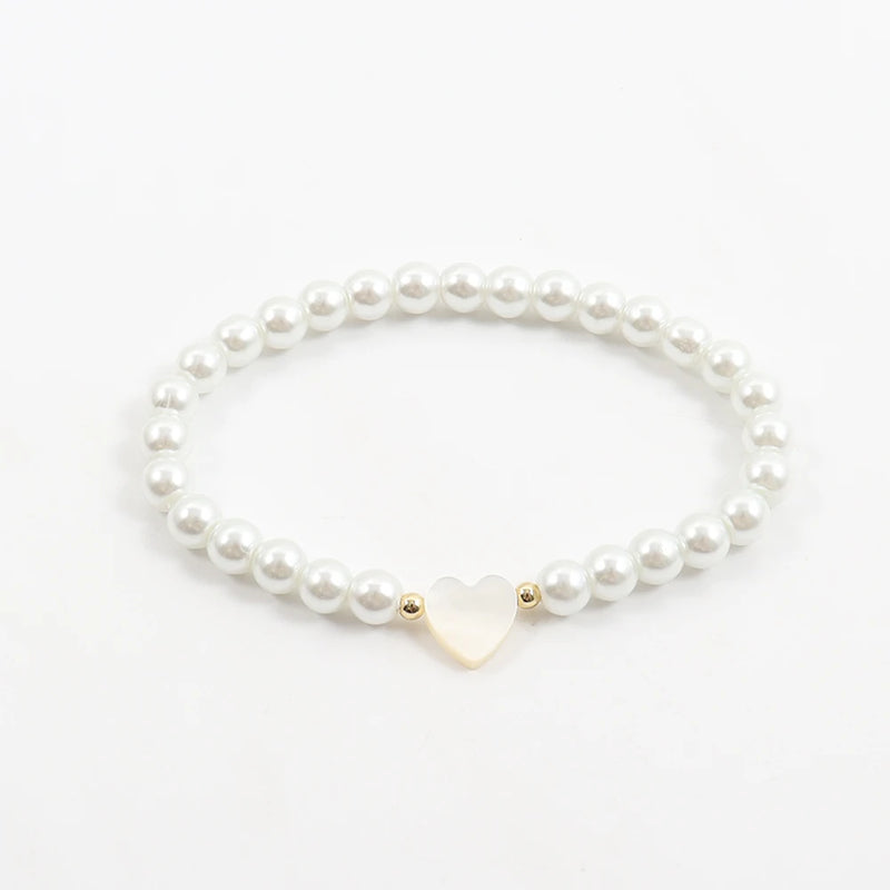 Shell Heart Bracelet Classic Stone Beaded Jewelry Gift