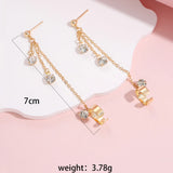 Crystal Rhinestone Chain Ear Cuff Clip Earrings