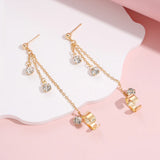 Crystal Rhinestone Chain Ear Cuff Clip Earrings