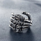 Skeleton Hand Rings Stainless Steel Biker Jewelry