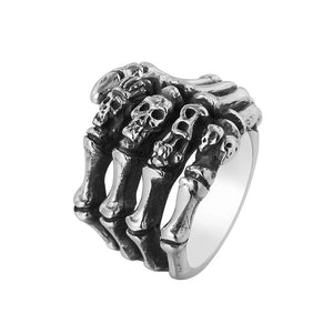 Skeleton Hand Rings Stainless Steel Biker Jewelry