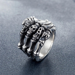 Skeleton Hand Rings Stainless Steel Biker Jewelry