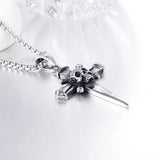 Skull Dagger Cross Pendant Men's Necklace