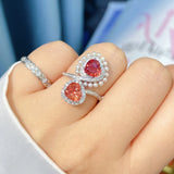 Pearls Heart Zircon 925 Silver Ring Wedding Jewelry