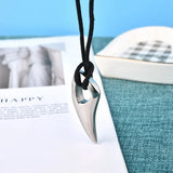 Spiked Horn Shape Pendant Necklace Men's Necklace Metal Spike Shape Pendant Acce