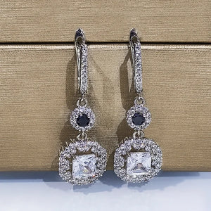Square Shape Wedding Earrings Bridal Jewelry