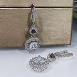 Square Shape Wedding Earrings Bridal Jewelry