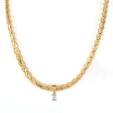 Square Zircon Pendant Choker Necklace Heavy Chain for Party