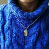 St. Christopher Oval Pendant Necklace for Women Clavicle Chain Party Jewelry