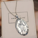St. Christopher Oval Pendant Necklace Women's Jewelry