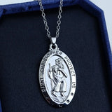St. Christopher Oval Pendant Necklace Women's Jewelry