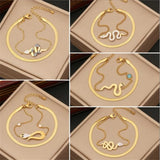 Adjustable Stainless Steel Crystal Snake Link Bracelets for Women