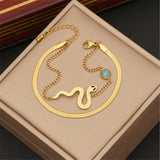 Adjustable Stainless Steel Crystal Snake Link Bracelets for Women