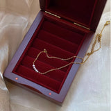 18K Plated Stainless Steel Pearl Necklace for Women