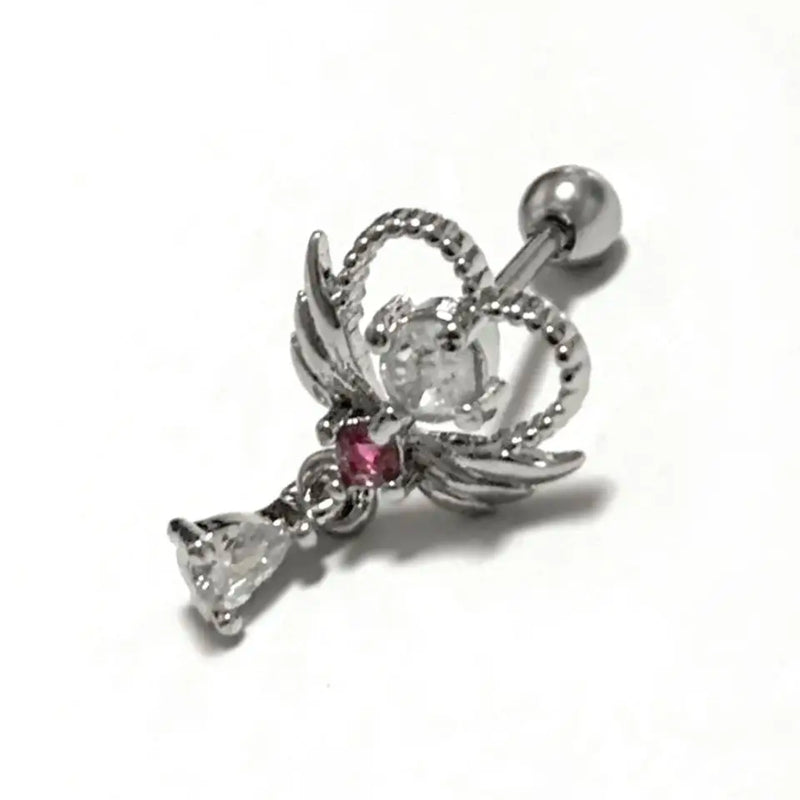 Angel Heart Cartilage Stud Earrings Punk Jewelry Gift