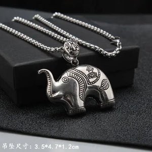 Titanium Lucky Cat Pig Sweater Necklace Female Antique Silver Long Necklace