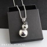 Titanium Lucky Cat Pig Sweater Necklace Female Antique Silver Long Necklace