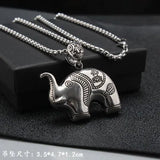 Titanium Lucky Cat Pig Sweater Necklace Female Antique Silver Long Necklace