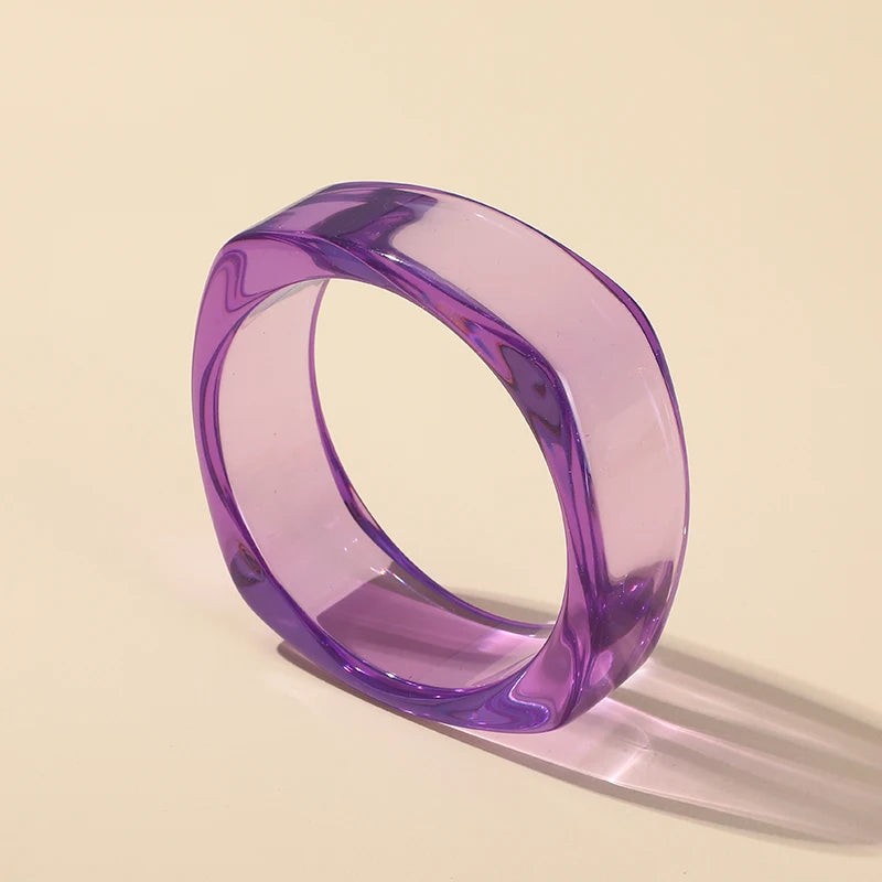 Transparent Acrylic Bracelet Bangle with Charms