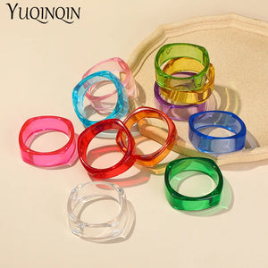 Transparent Acrylic Bracelet Bangle with Charms