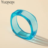 Transparent Acrylic Bracelet Bangle with Charms