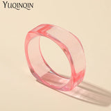 Transparent Acrylic Bracelet Bangle with Charms