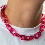 Transparent Acrylic Chain Choker Necklace Punk Party Jewelry