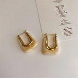 Resin Drop Earrings for Women Geometric Metal Acrylic Party Jewelry