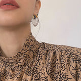 Transparent Resin Hoop Earrings Geometric Flower Acrylic Thick Ear Hoops