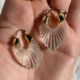 Transparent Resin Hoop Earrings Geometric Flower Acrylic Thick Ear Hoops