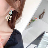 925 Silver Earrings CZ Stone Long Drop Wedding Jewelry