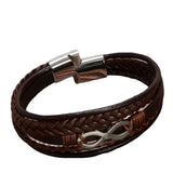 Volcanic Rock Leather Bracelet for Men