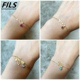 Women Flower Pendant Bracelet Stainless Steel Chain Jewelry Gift