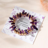 Purple Stone Beads Elastic Boho Bracelets for Women