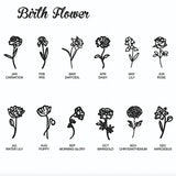 Women Flower Birthstone Pendant Bracelet Stainless Steel Chain Birthday Gift