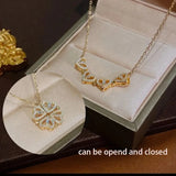 Zircon Crystal Pendant Stainless Steel Necklace For Women