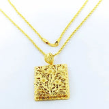 24k Vacuum Plating Hollow Follower Pendant Necklace - Men's & Women's Jewelry