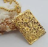 24k Vacuum Plating Hollow Follower Pendant Necklace - Men's & Women's Jewelry