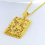 24k Vacuum Plating Hollow Follower Pendant Necklace - Men's & Women's Jewelry