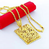 24k Vacuum Plating Hollow Follower Pendant Necklace - Men's & Women's Jewelry